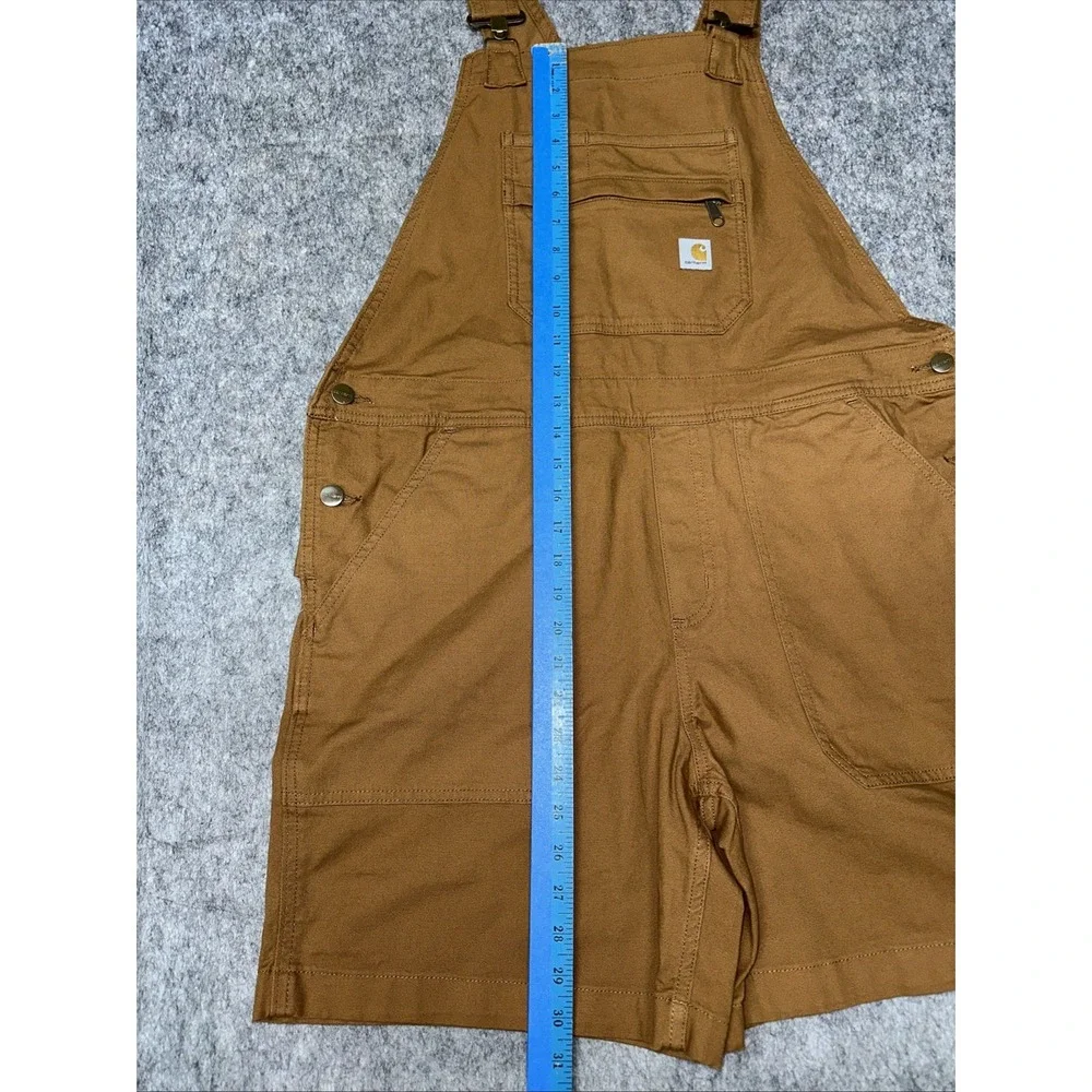 Carhartt Womens Rugged Flex Relaxed Fit Canvas Shortall Brown Sz Large(55-3) - Picture 4 of 7